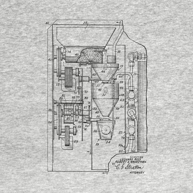 Coffee Brewing Machine Vintage Patent Hand Drawing by TheYoungDesigns